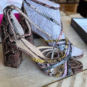 Vince Camuto Multicolor Snakeskin Heels